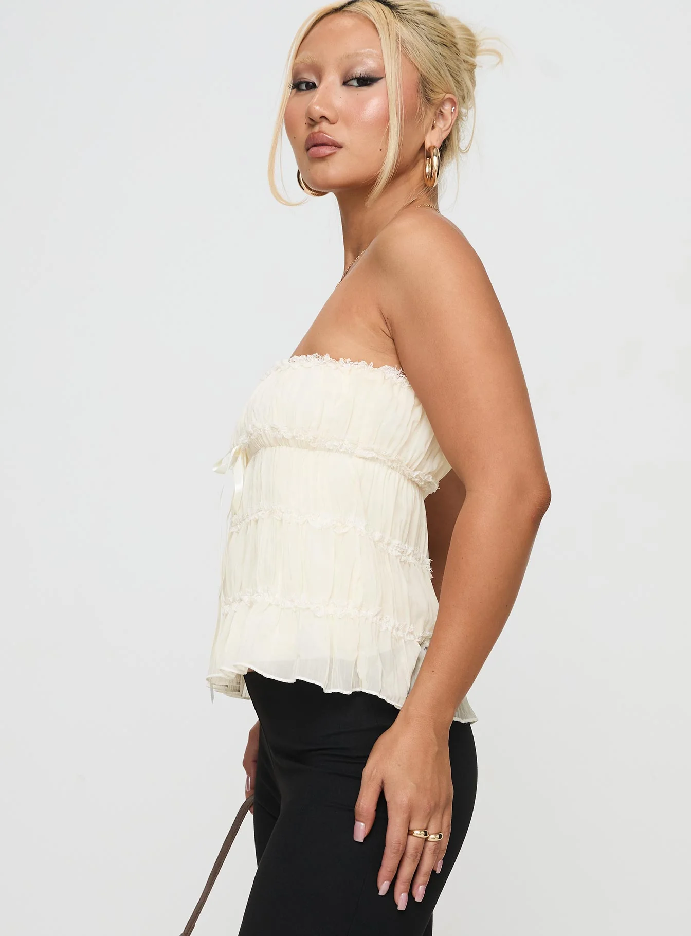 Avelina Strapless Top Cream