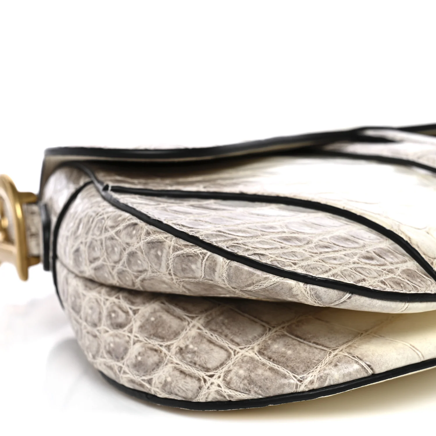 Niloticus Crocodile Himalaya Saddle Bag Latte - Top Club