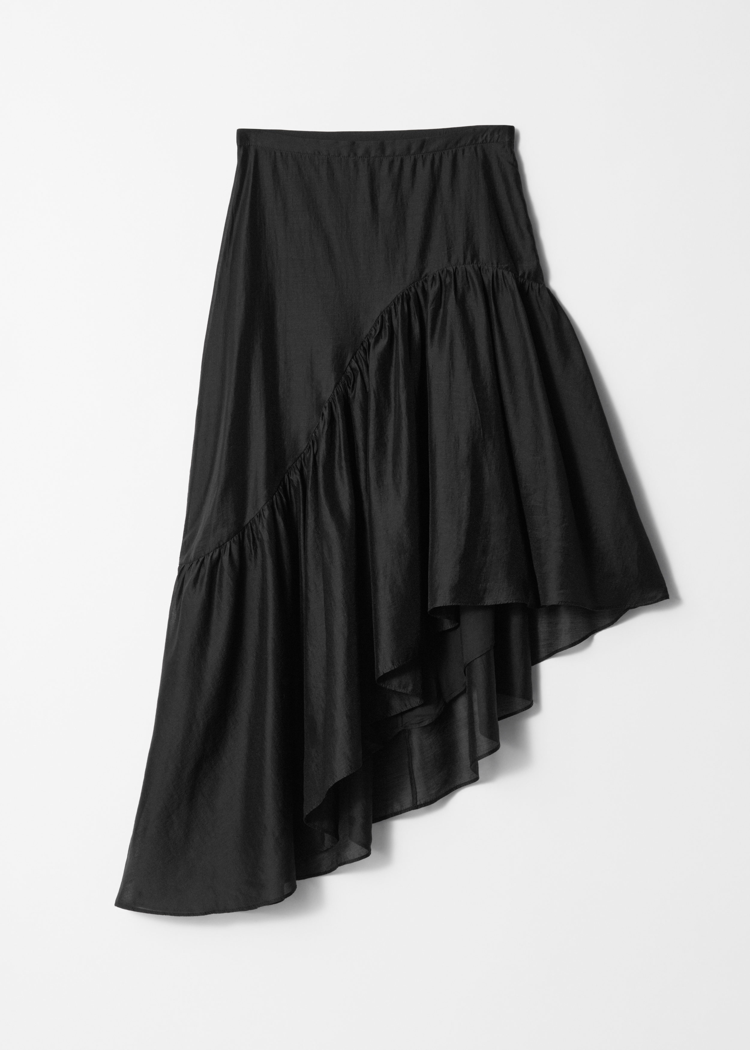 & Other Stories ASYMMETRIC RUFFLE MIDI SKIRT