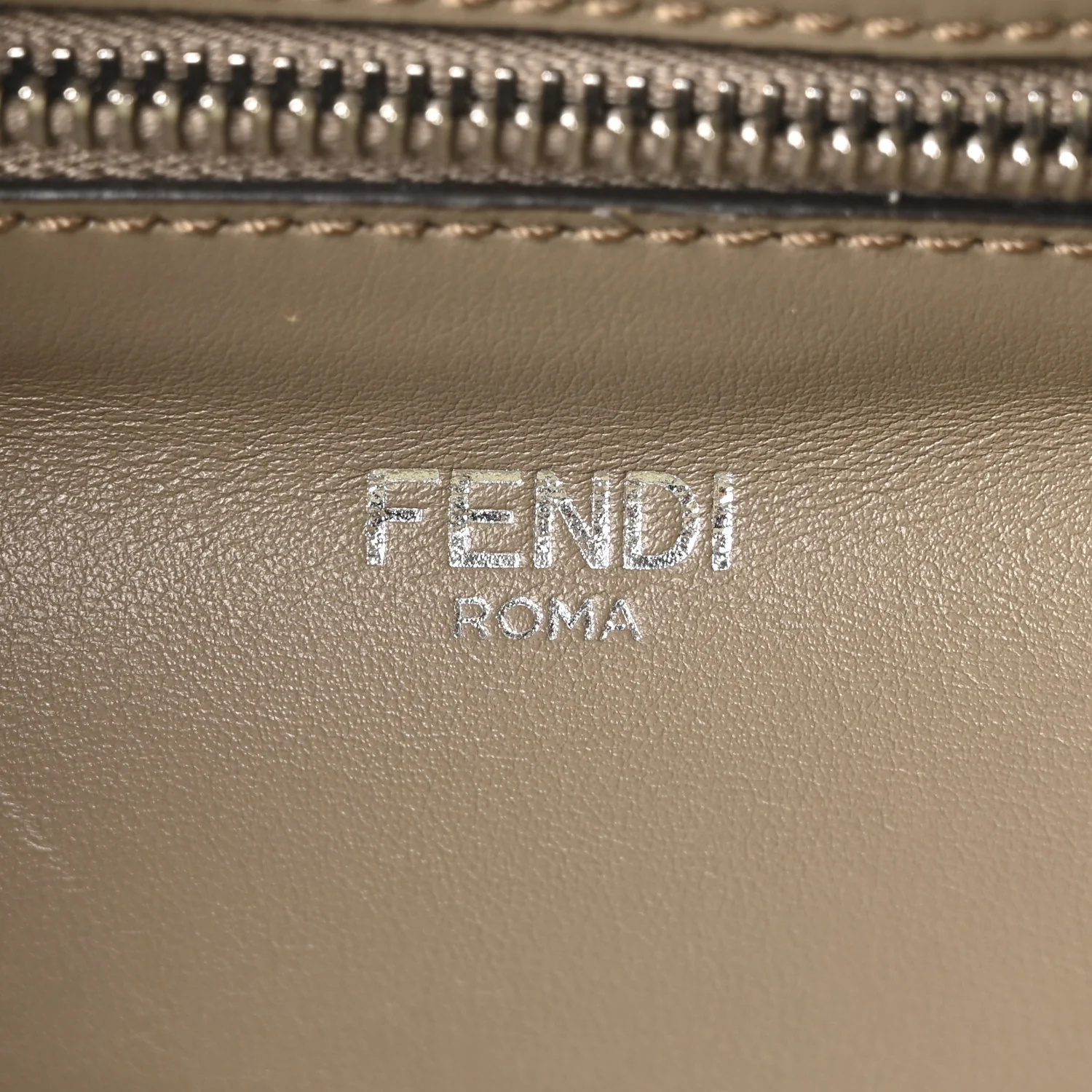 Cuoio Romano Vitello Cover Glazed Fabric Bi-Color FF 1974 Mini Peekaboo I SEE U Satchel Tartufo Banana Tobacco Moro - Top Club
