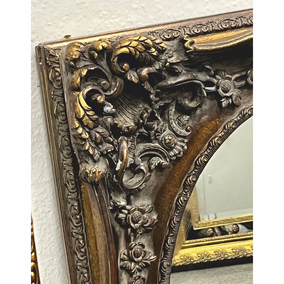 Baroque mirror antique gold / gray H. 88 cm - Baroque style furniture