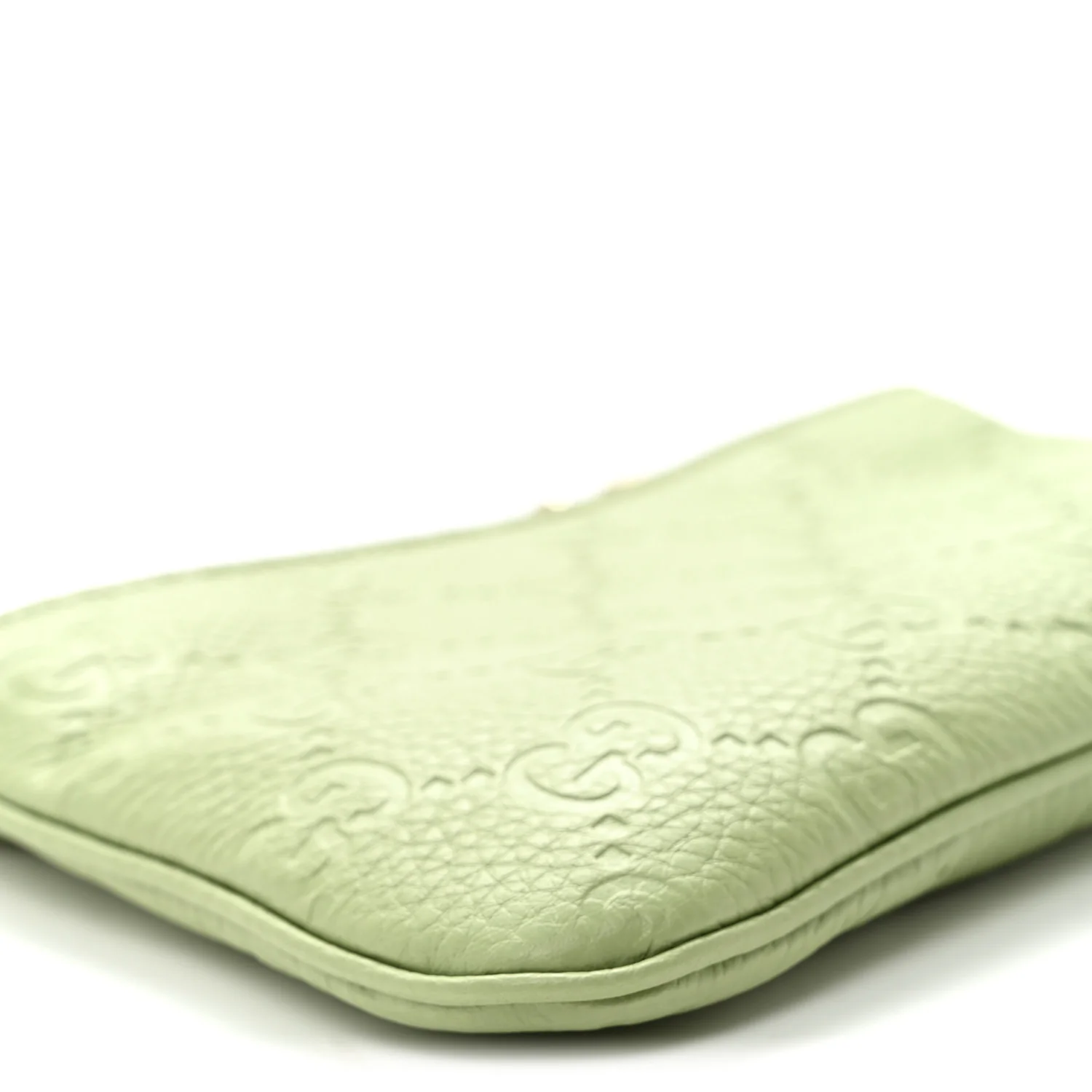 GG Grainy Calfskin Emblem Super Mini Shoulder Bag Sage Leaf - Top Club