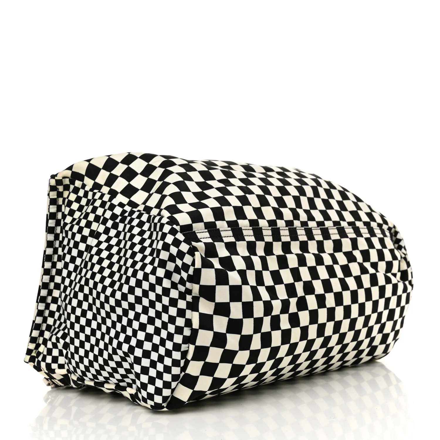 Nylon Checker Print Large Pandora Black White - Top Club