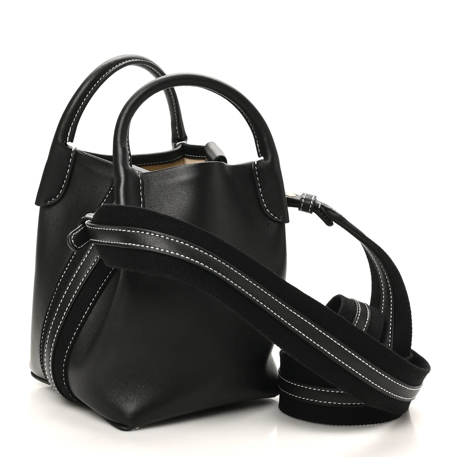 Smooth Calfskin Micro Bale Bag Black - Top Club