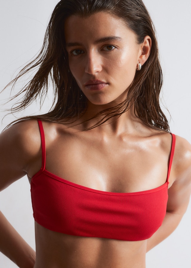 & Other Stories RIBBED BANDEAU BIKINI TOP
