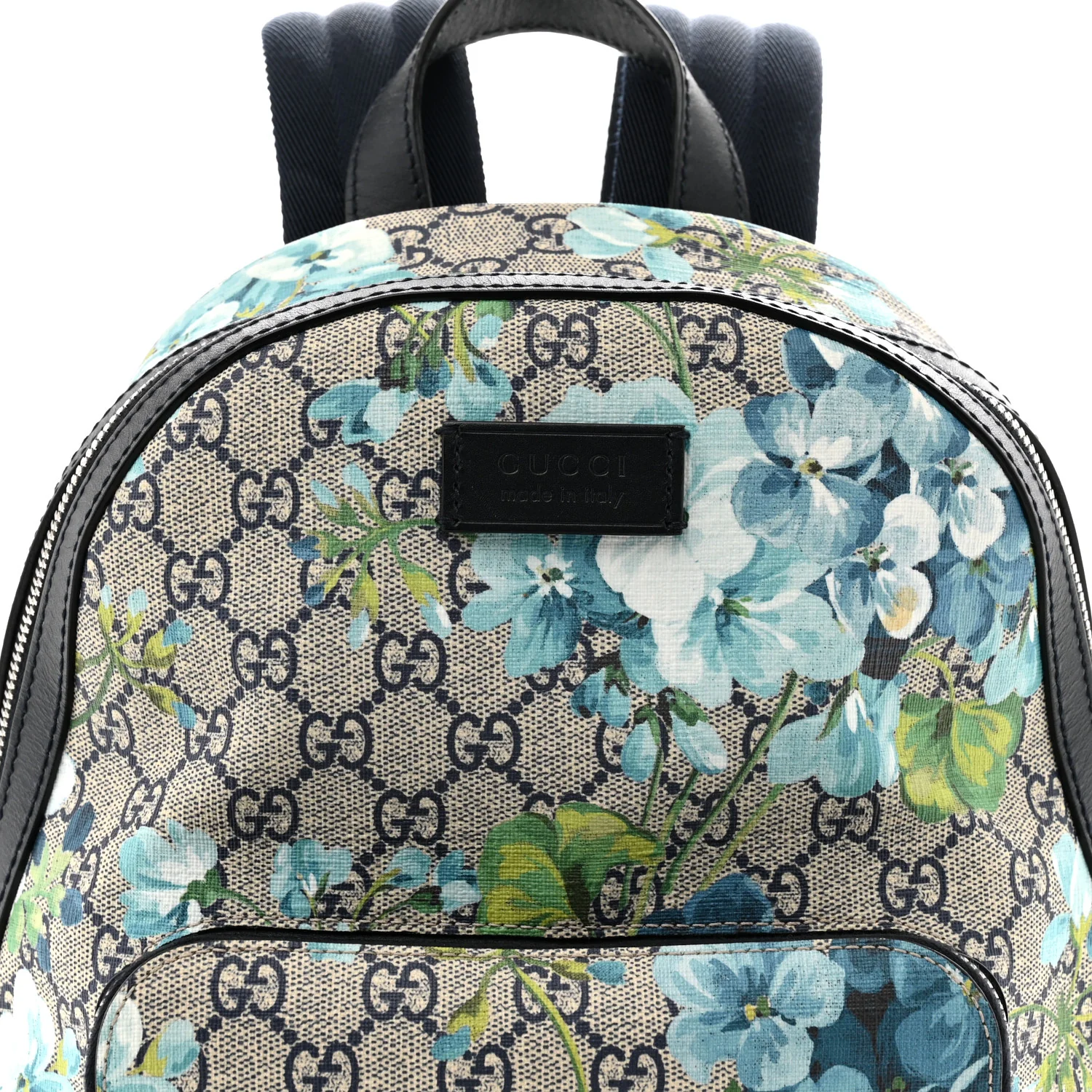 GG Supreme Monogram Blooms Small Day Backpack Blue - Top Club