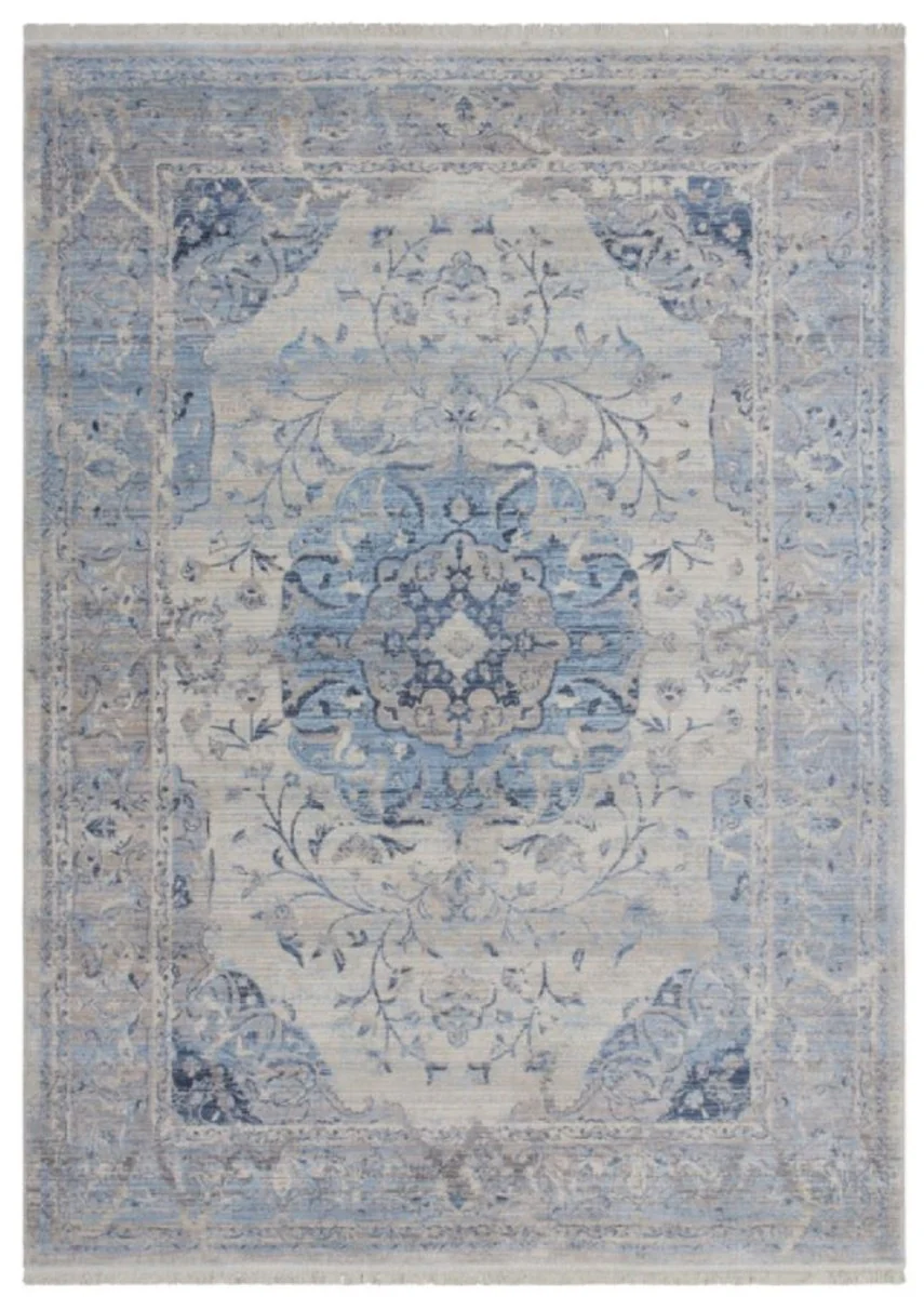 Vintage Rug Blue / Gray - Various Sizes - Rectangular Living Room Rug - Decorative Accessories