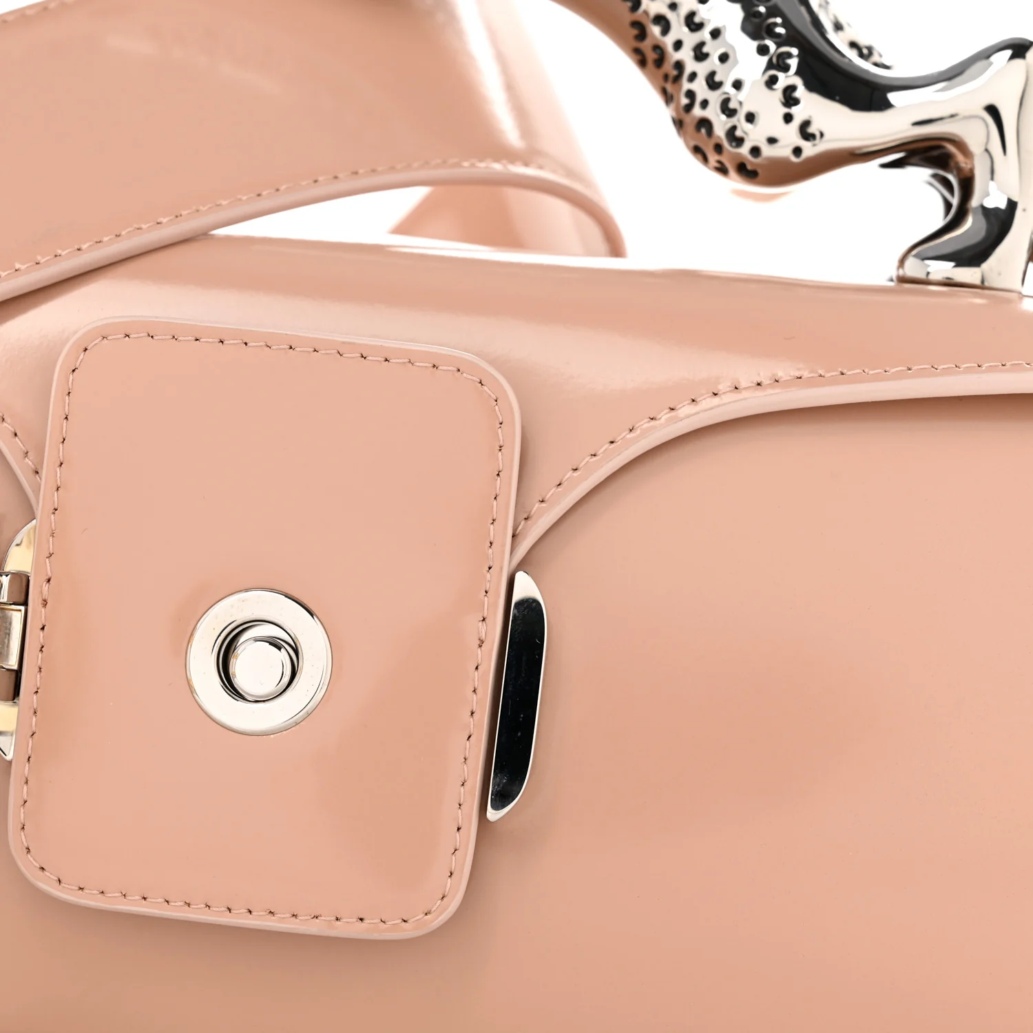 Calfskin Logo Medium Cat Pencil Bag Pink - Top Club