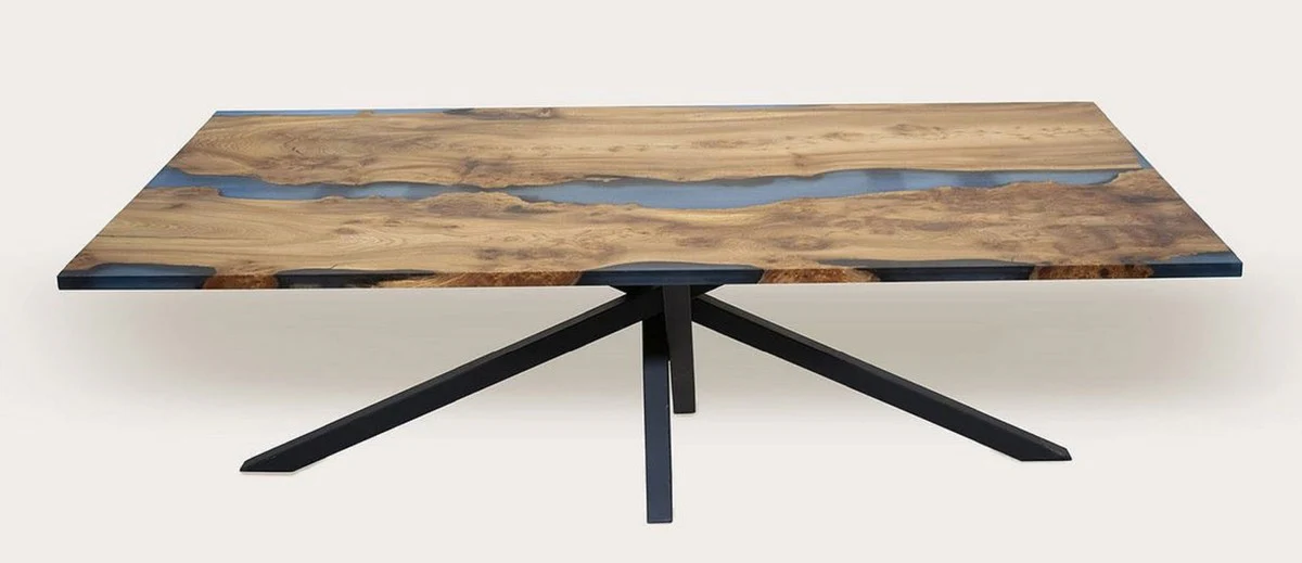 Luxury dining table brown / blue / black 250 cm