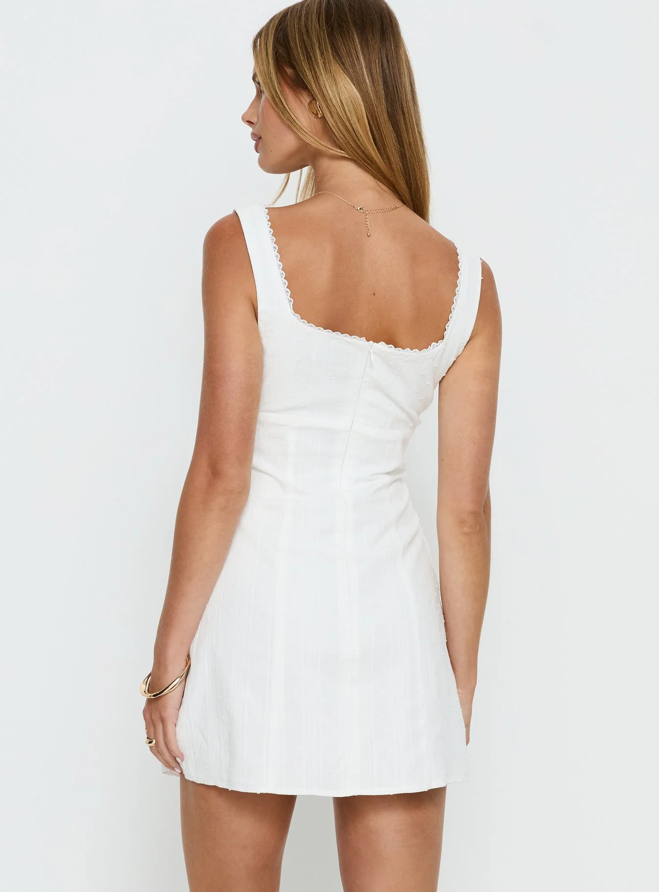 Alyana Textured Mini Dress White
