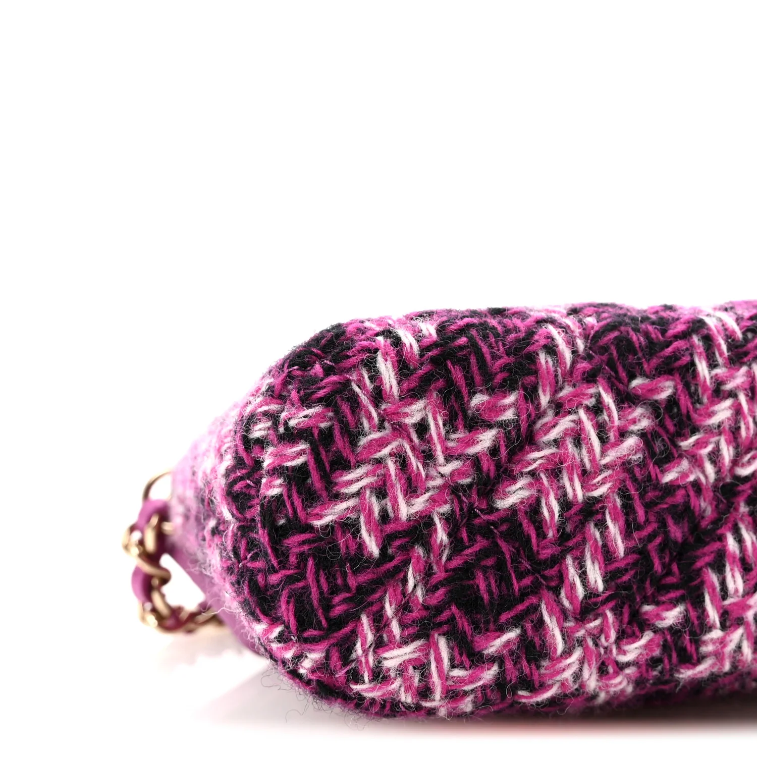 Tweed Quilted Mini Clutch With Chain Purple - Top Club