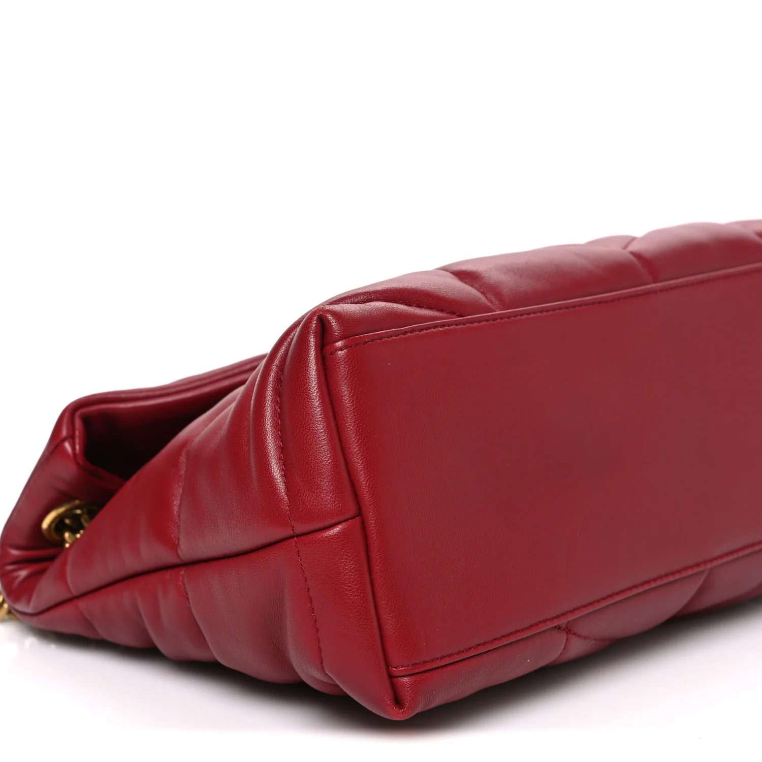 Lambskin Quilted Small Loulou Puffer Monogram Chain Satchel Red - Top Club
