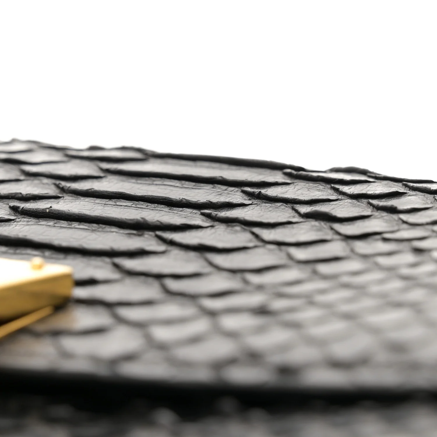 Snakeskin Medium Classic Box Flap Bag Black - Top Club