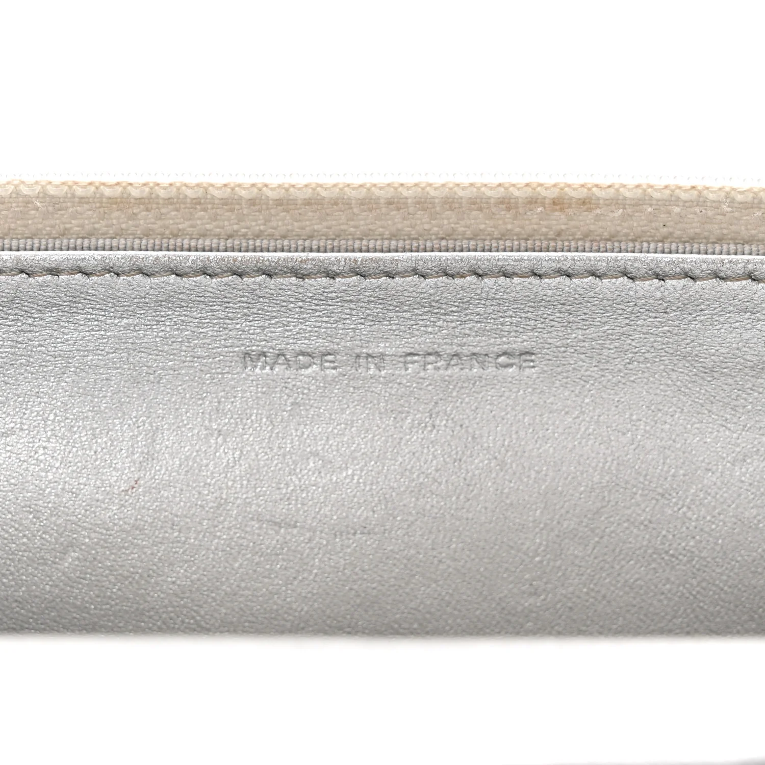 Metallic Lambskin Quilted Wallet On Chain WOC Silver - Top Club