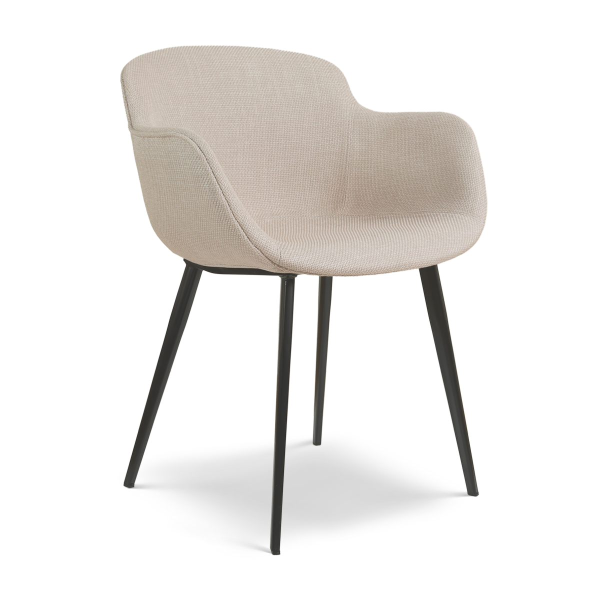 Eetkamerstoel Elma beige met armleuning