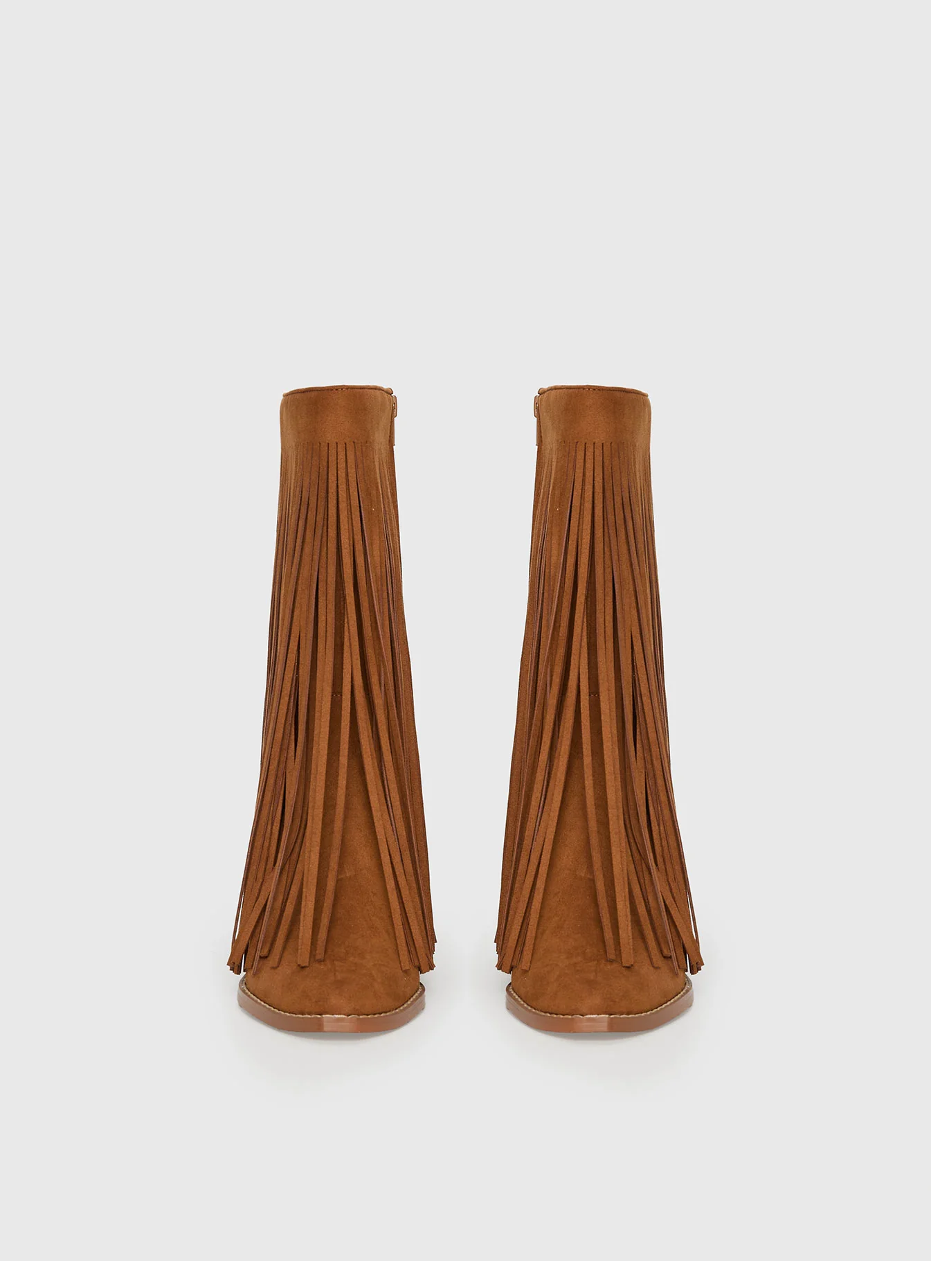 Wild Card Tassel Faux Suede Boots Brown