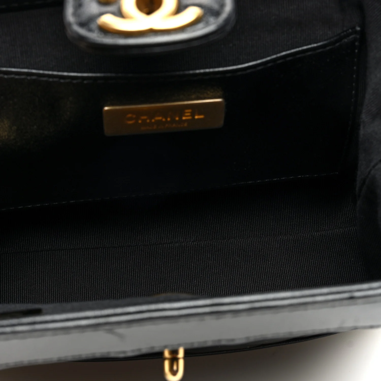 Shiny Lambskin Quilted Mini Cocodoc Top Handle Bag Black - Top Club