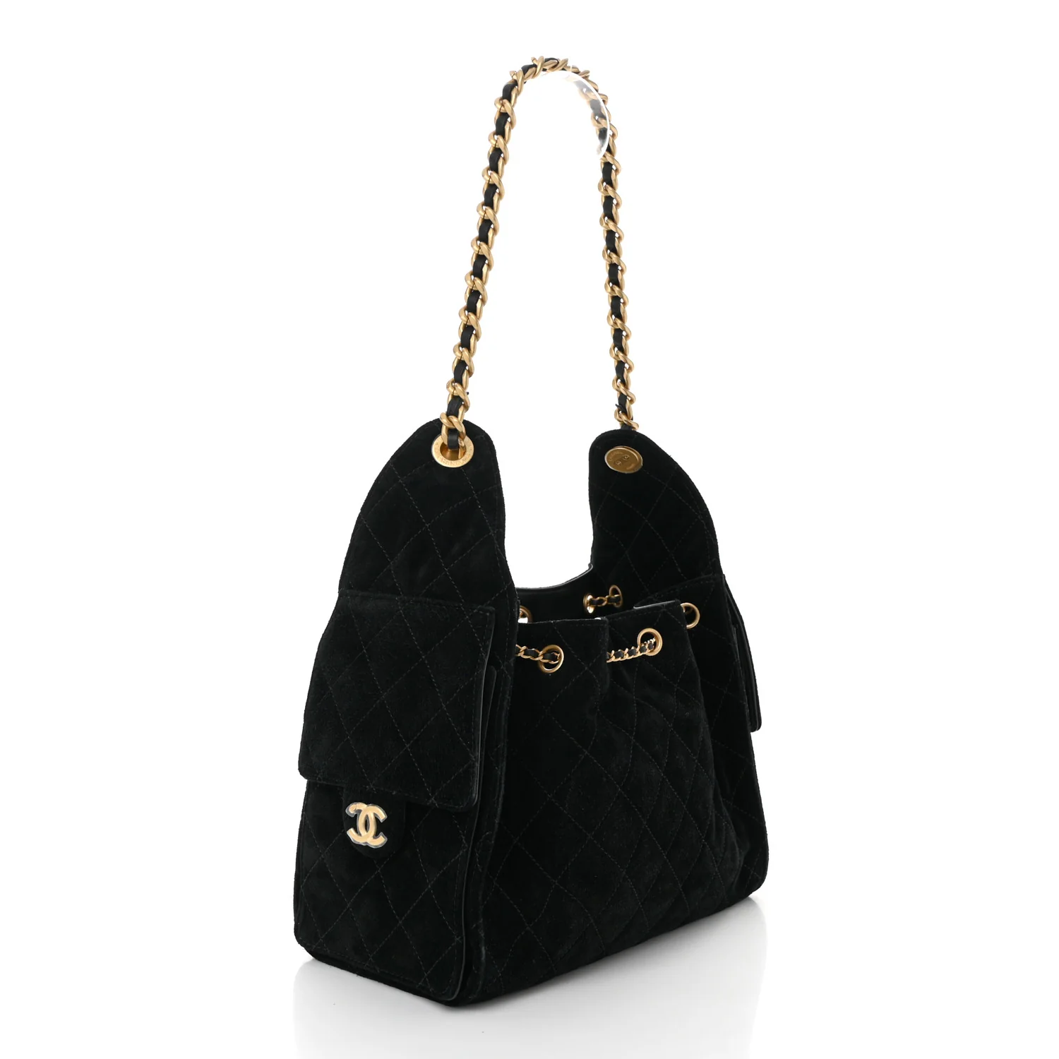 Suede Quilted Small Chanel 25 Handbag Black - Top Club