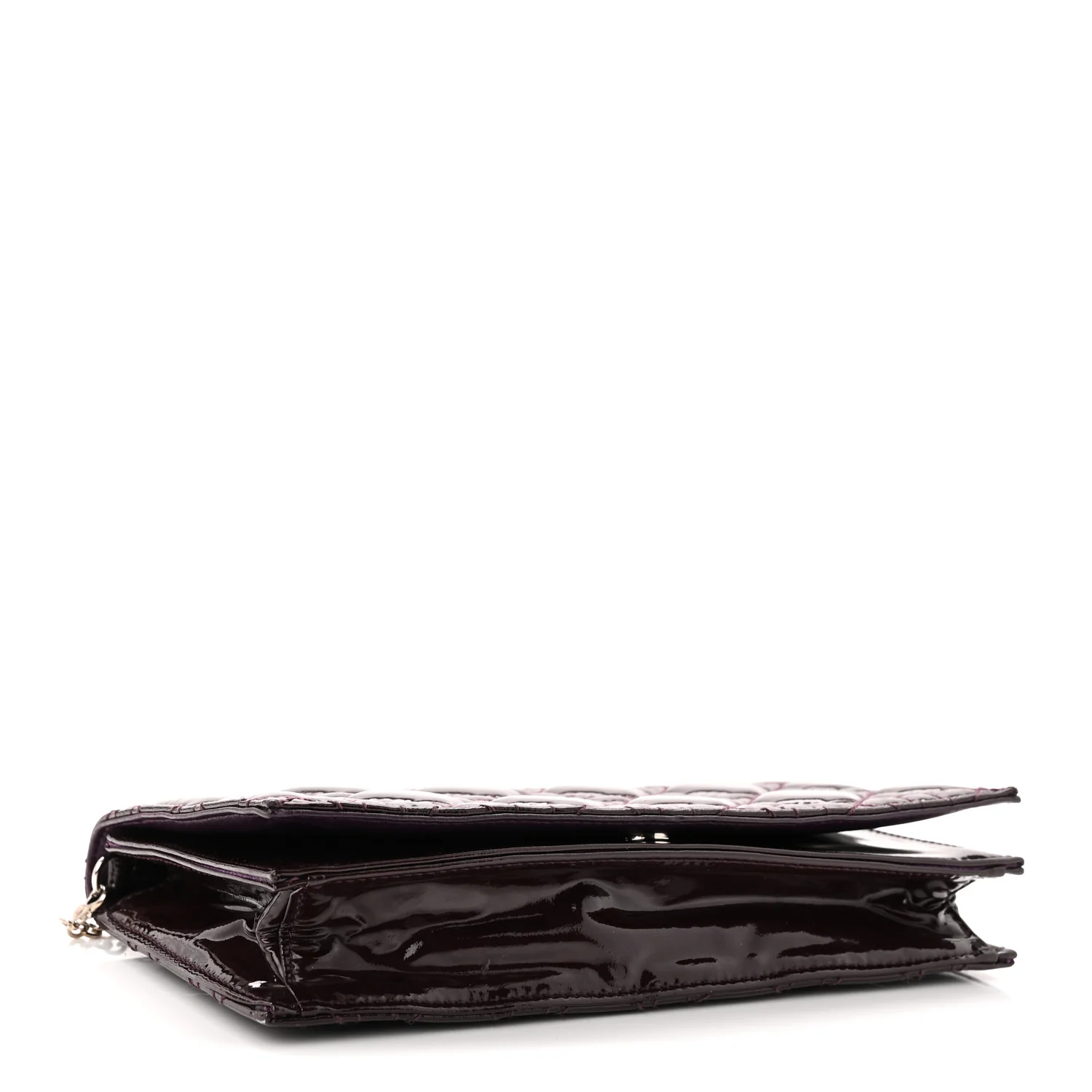 Patent Cannage Lady Dior Chain Wallet Purple - Top Club