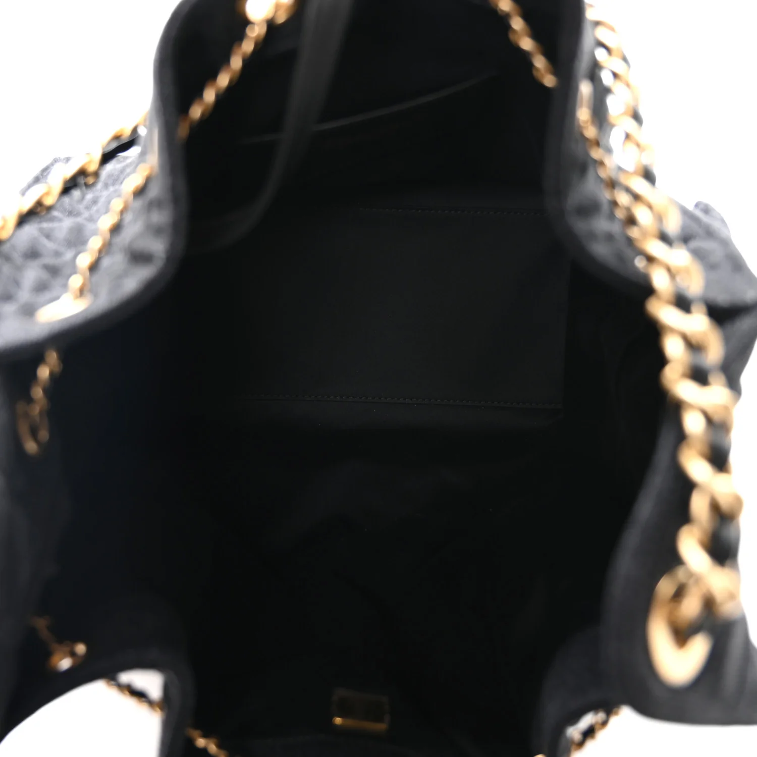 Washed Denim Quilted Medium Chanel 25 Handbag Black - Top Club