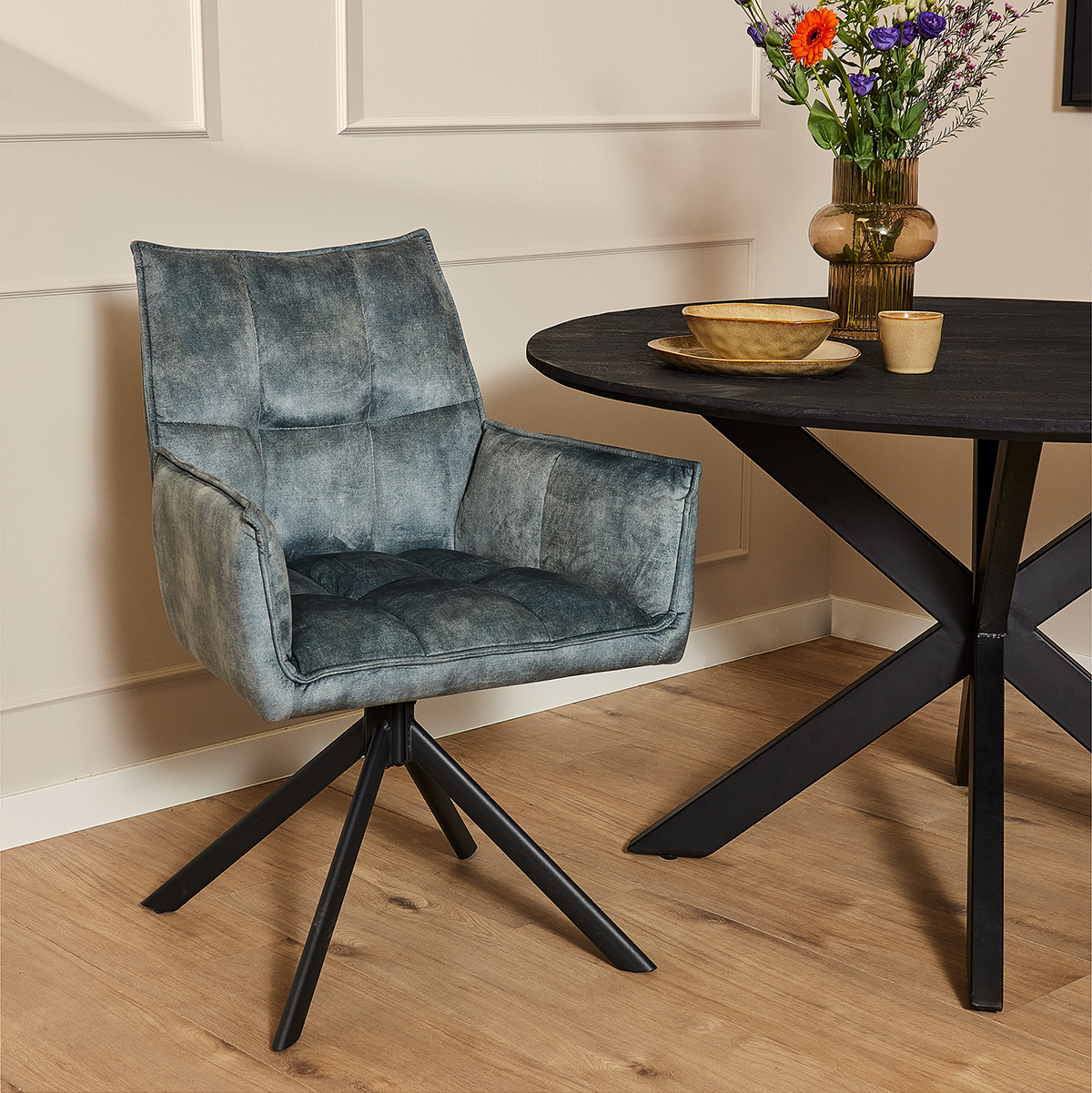 Draaistoel Jean Blauw