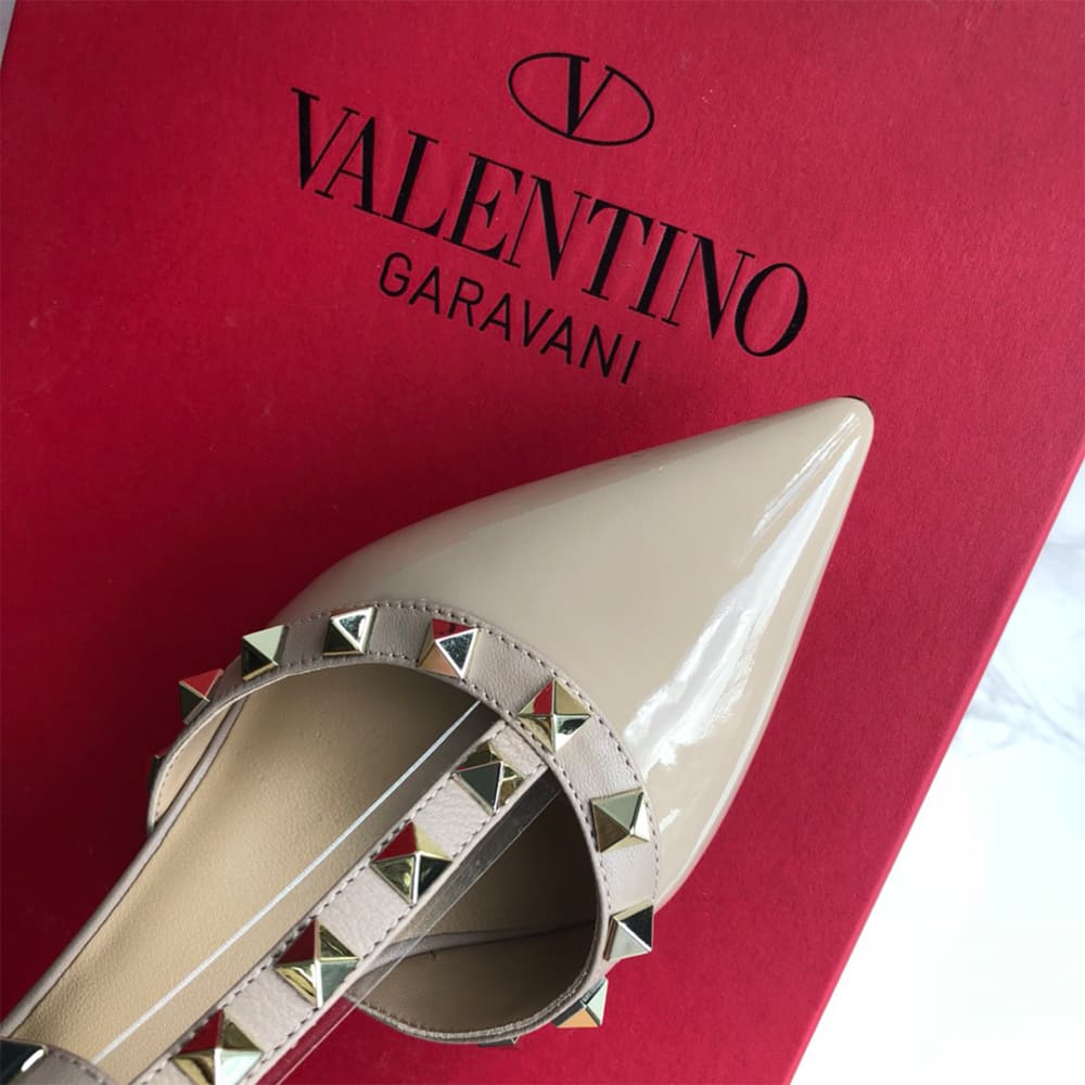 VALENTINO ROCKSTUD Wrap-around ankle strap rivet high heels (heel height 6.5 cm) - Top Club