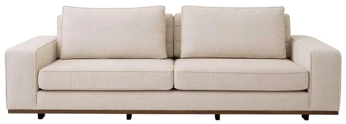 Luxury sofa beige / brown 236 x 110 x H. 80 cm - Living room sofa with cushions - Living room furniture - Luxury furniture - Living room furnishings - Luxury furnishings - Luxury quality