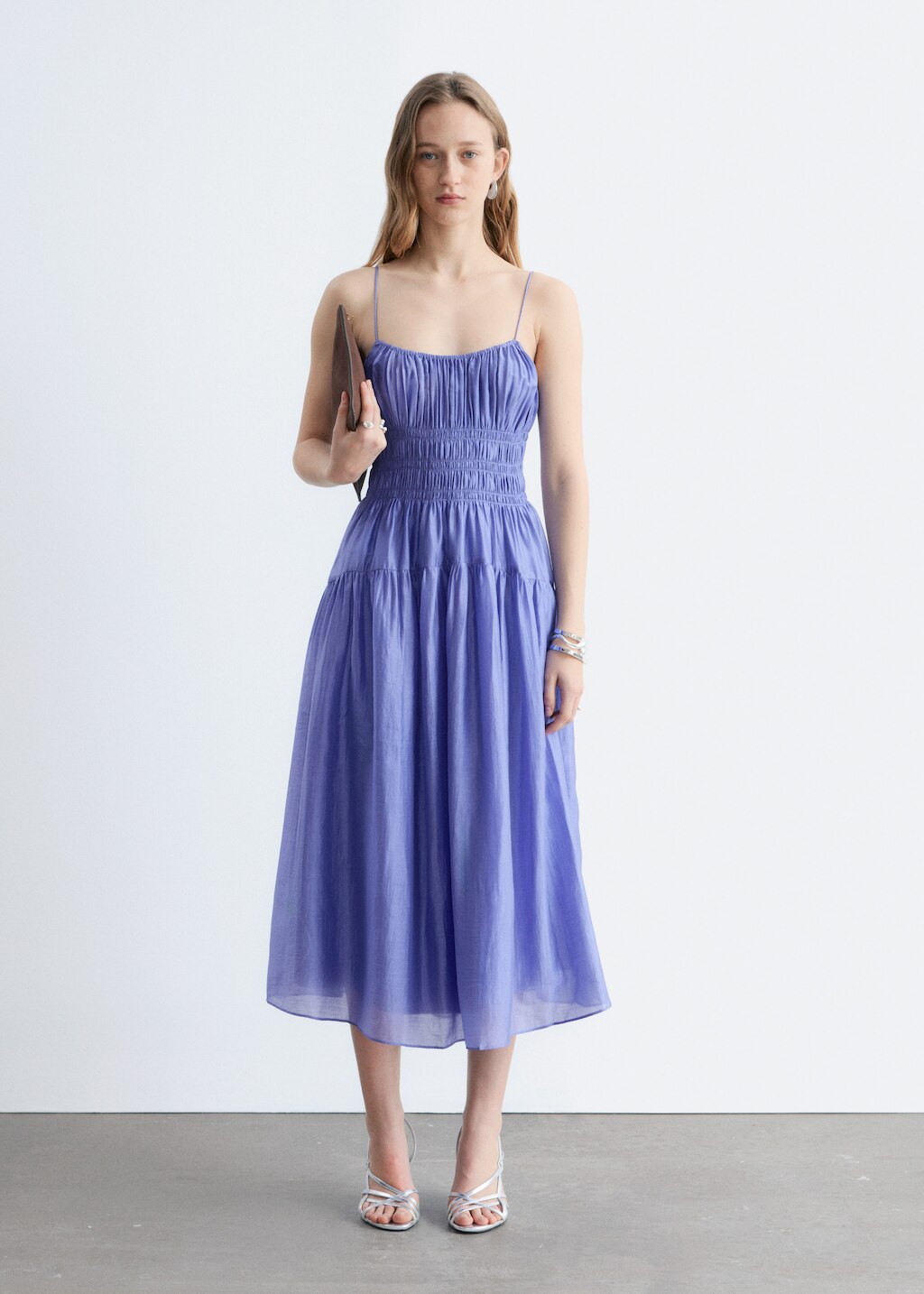 & Other Stories RUCHED MIDI DRESS