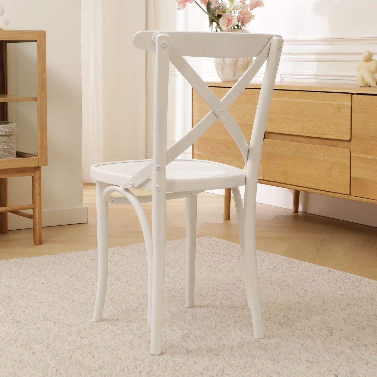 Houten eetkamerstoel Claire - Wit