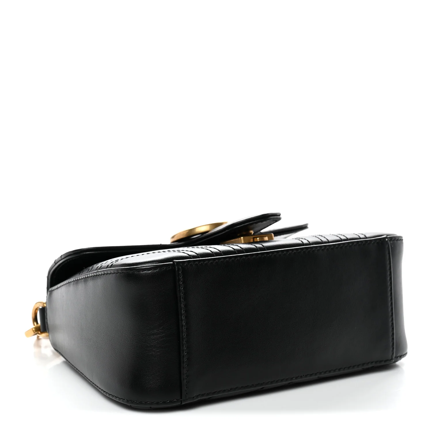 Calfskin Matelasse Mini GG Marmont Top Handle Shoulder Bag Black - Top Club