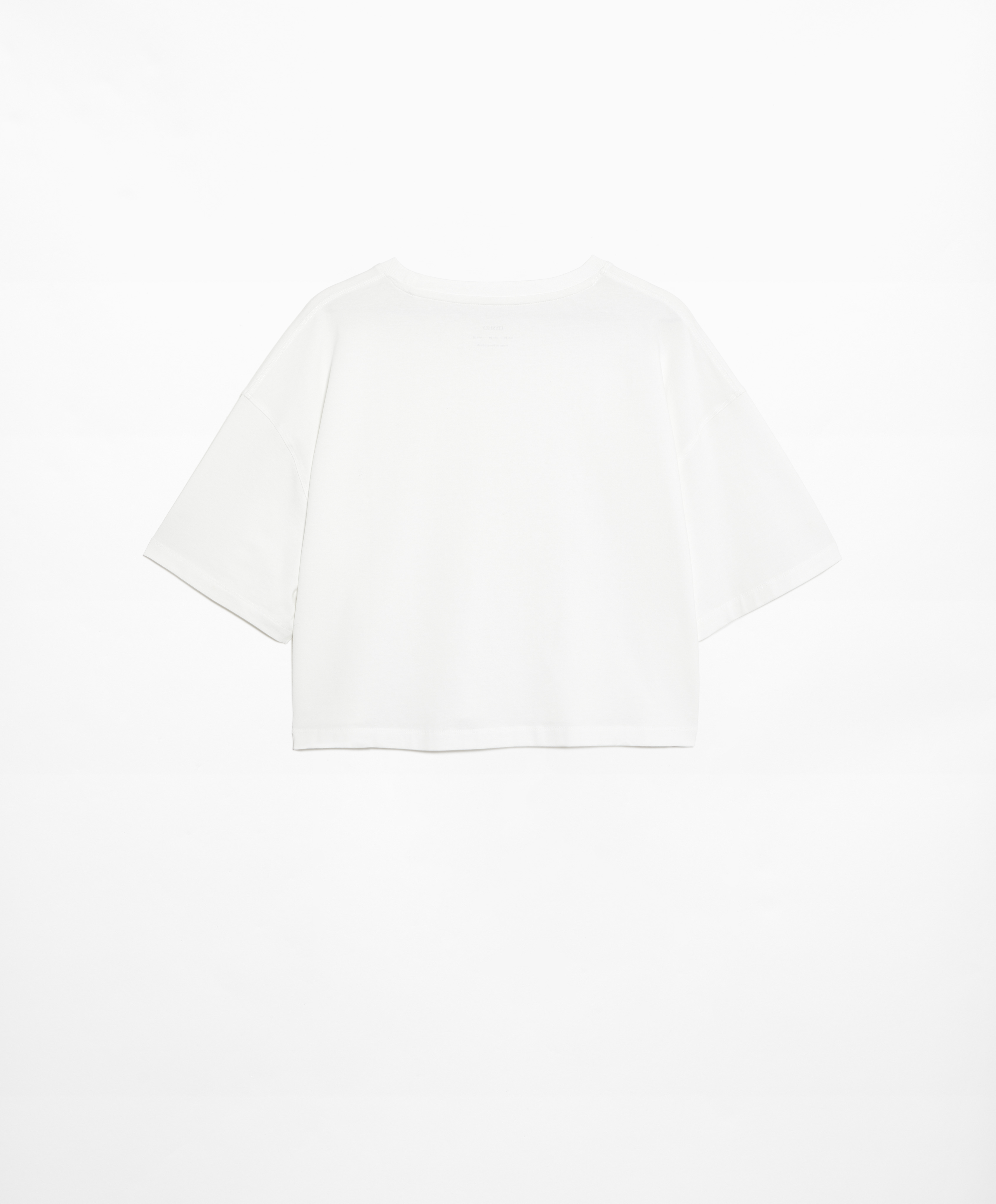 OYSHO Cotton blend short-sleeved crop T-shirt