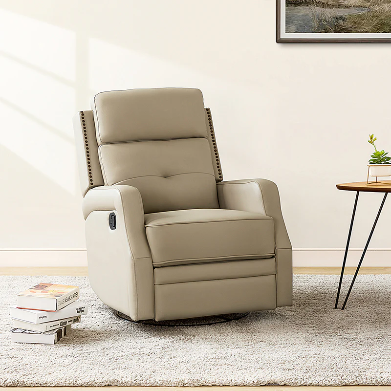 Benito 28.74" Wide Genuine Leather Swivel Rocker Recliner