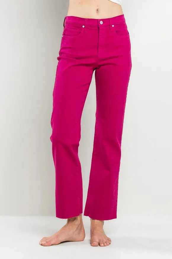 High Rise Straight Pants - ALJEGJ