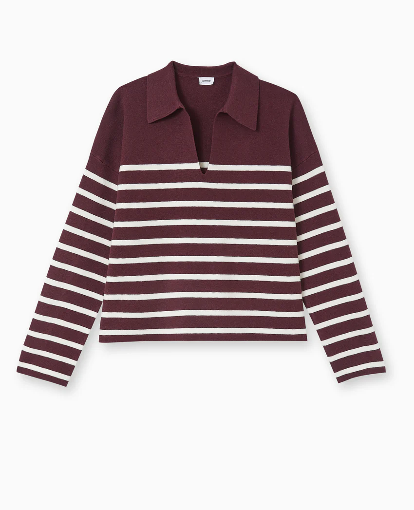 Pimkie Pull avec col en maille rayée