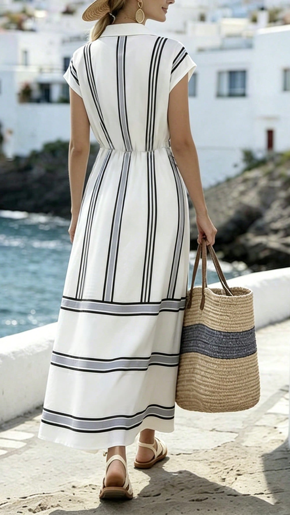 Women's Lapel-Collar Flared Dress with Front Placket - Nordfashionstorm - Women's Clothing, Fashion for You - Nordfashionstorm.com