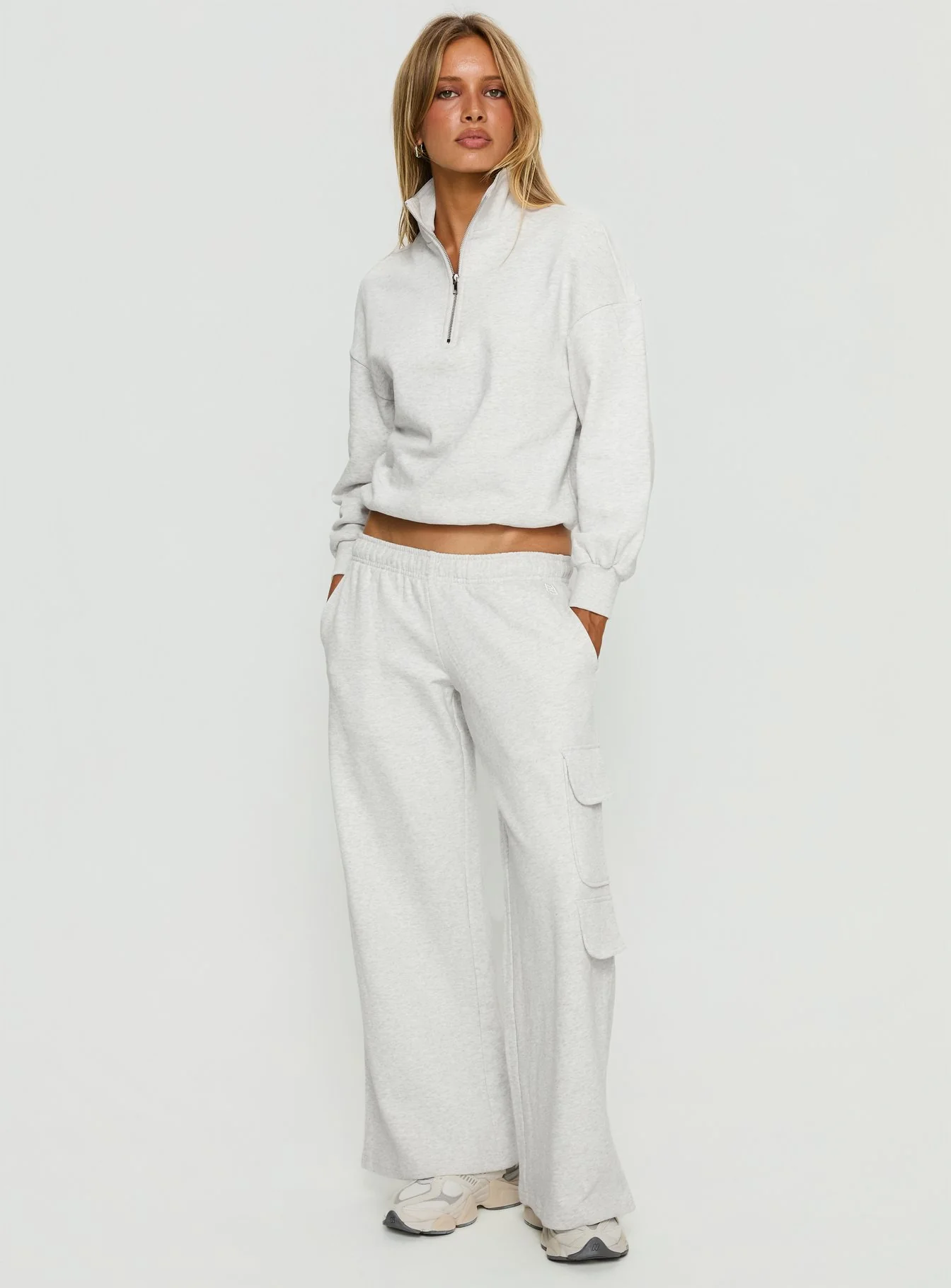 Rozanna Cargo Sweat Pants Grey Marle