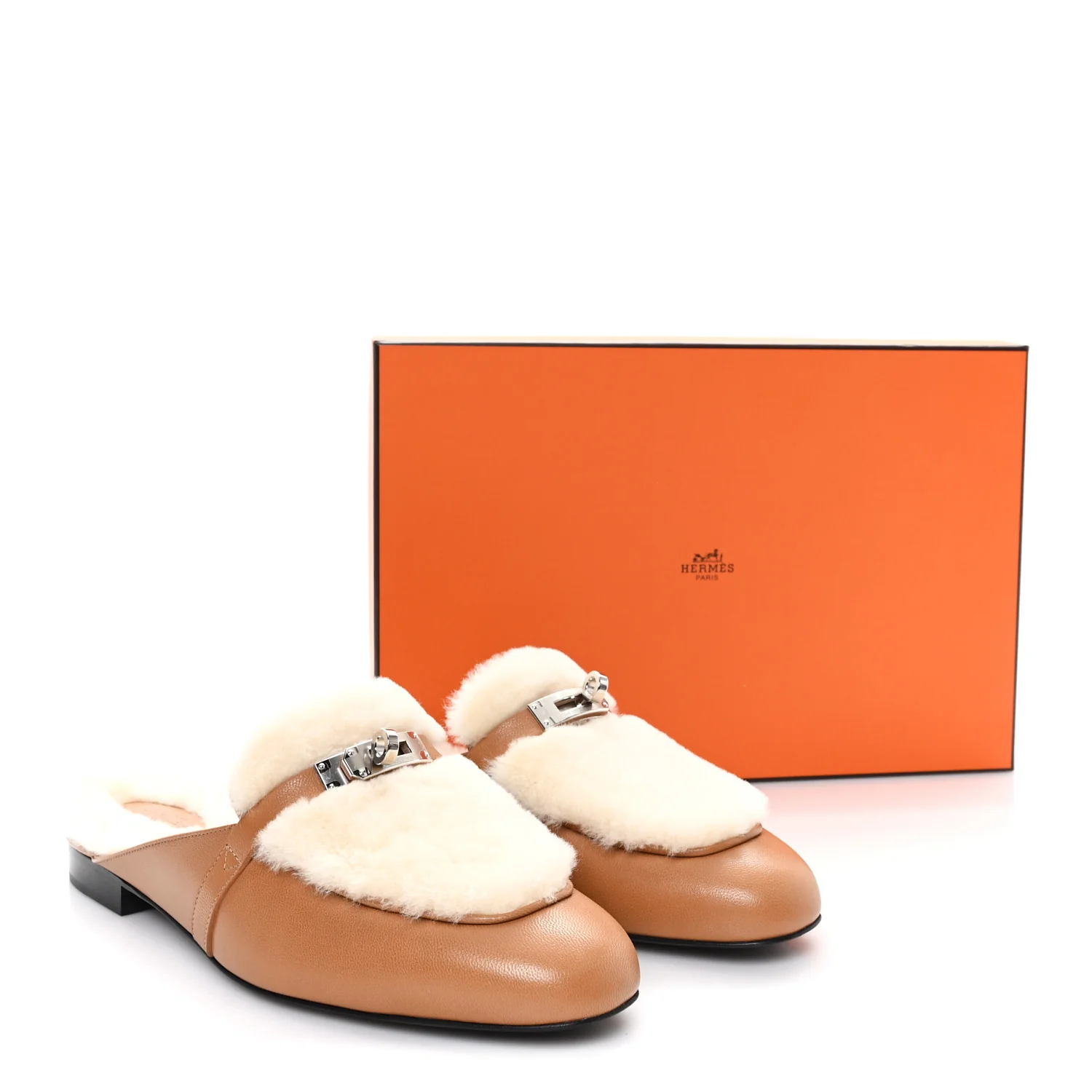 Goatskin Shearling Womens Oz Mules 40 Naturel Ecru - Top Club