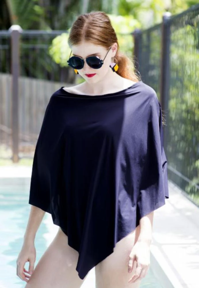 Diamond Cape - UPF50+Navy - IGAOMI