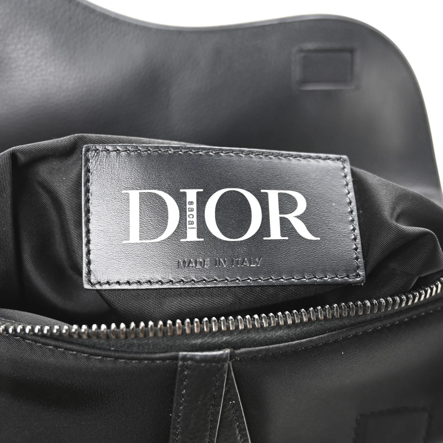Nylon Grained Calfskin Saddle Bag Black Multicolor - Top Club