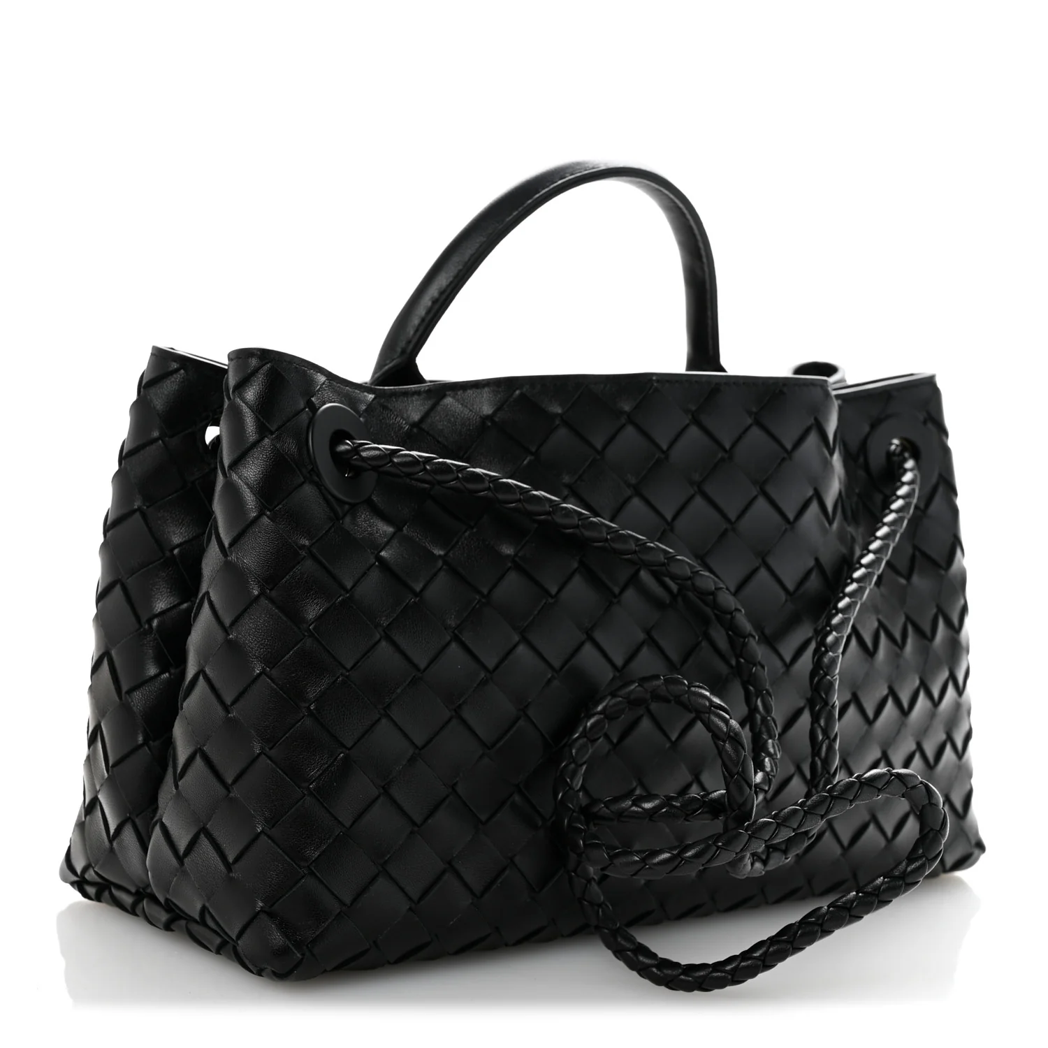 Nappa Intrecciato Small East West Andiamo Shoulder Bag Black - Top Club