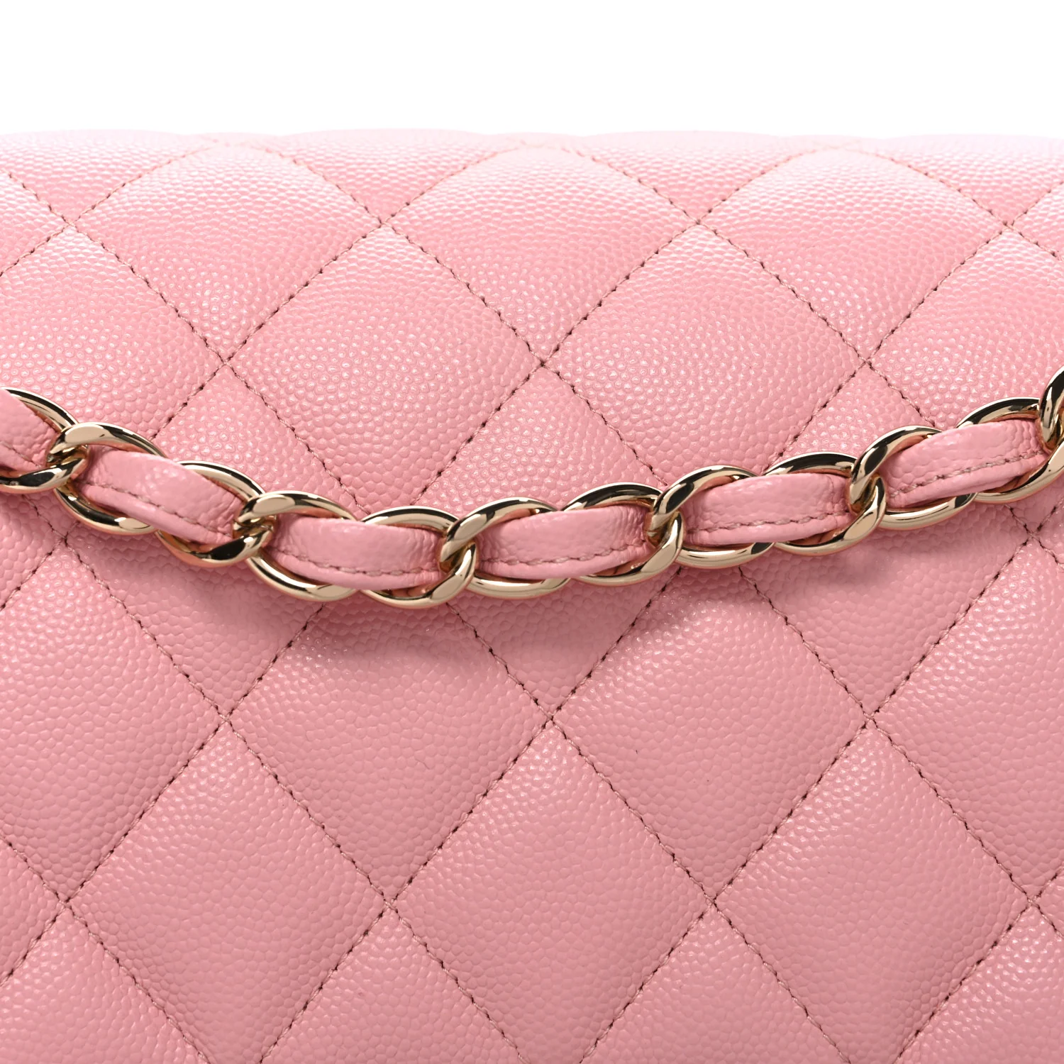Caviar Quilted Jumbo Double Flap Pink - Top Club