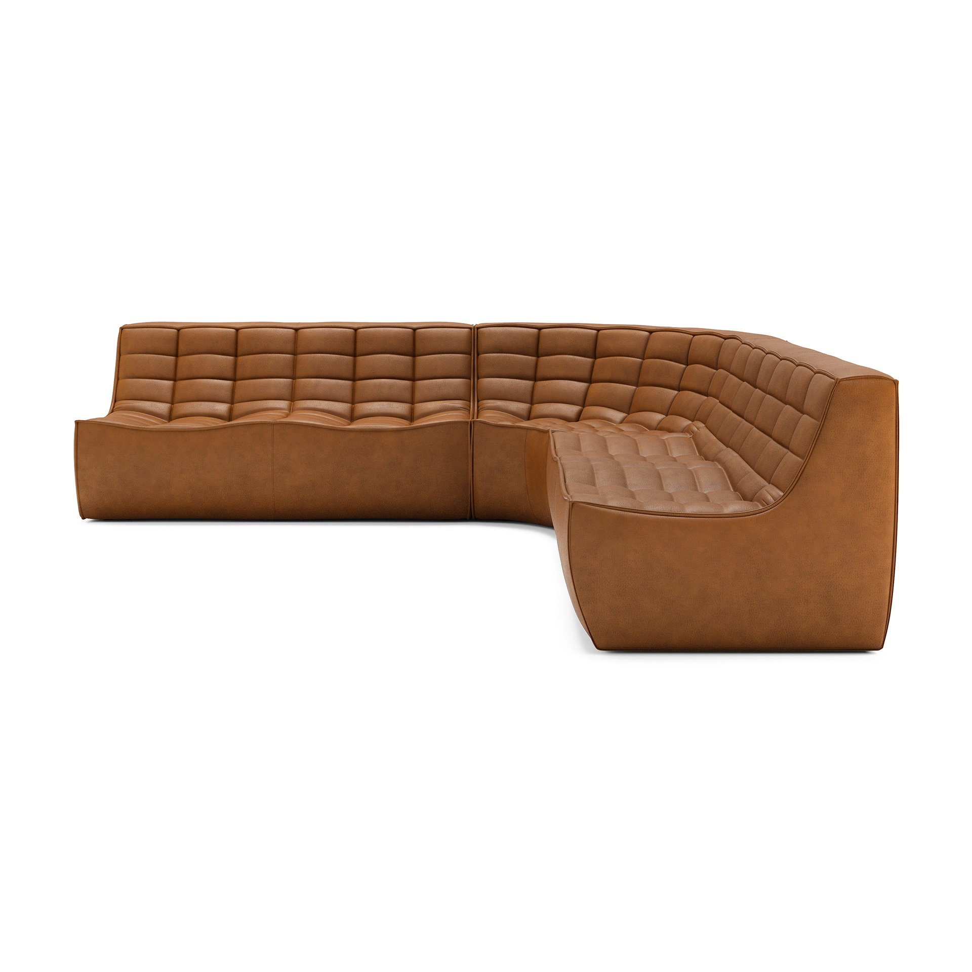 Modulaire bank N701 old saddle set 2x2 seat 90° ronde hoek