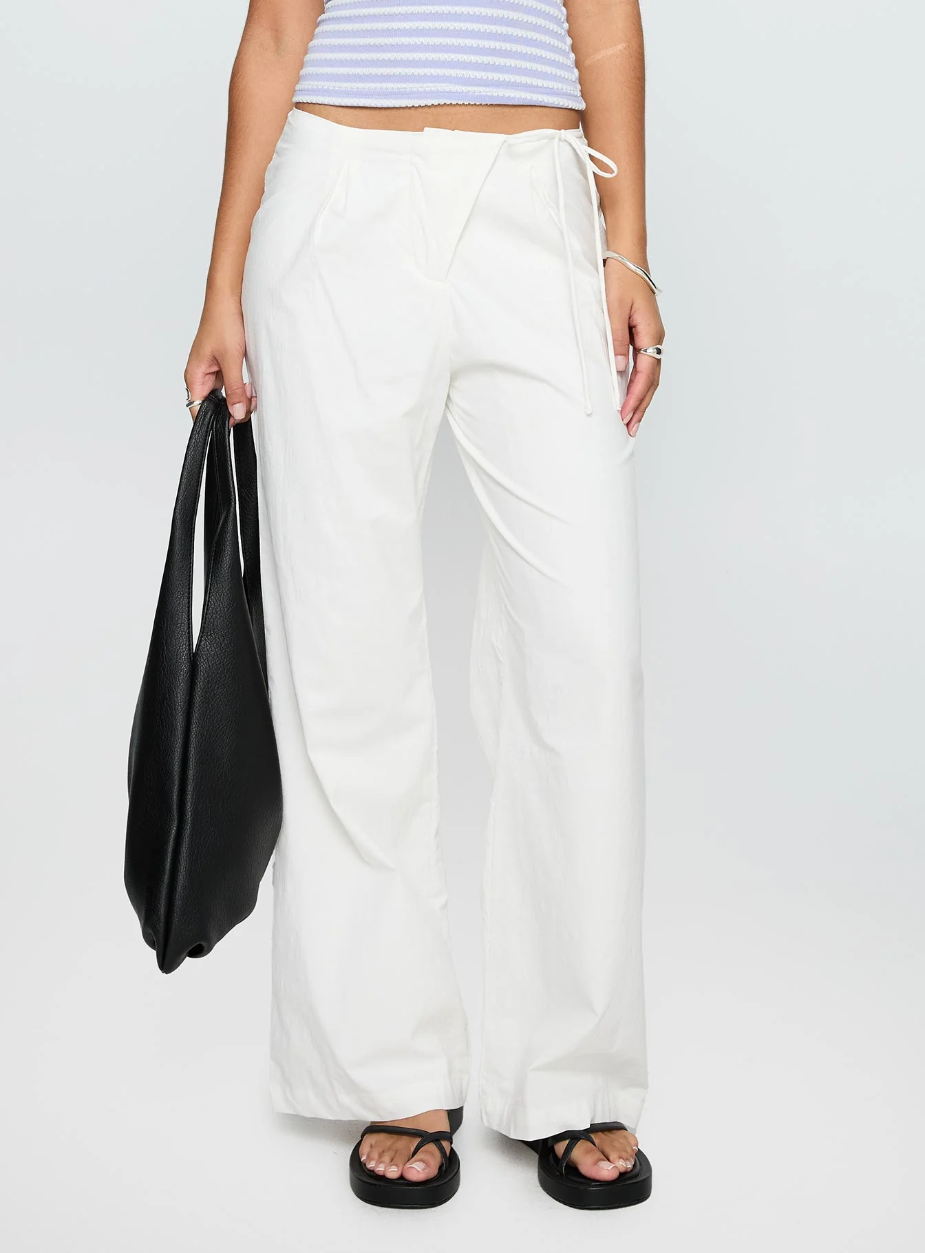 Leyah Tie Side Pants White