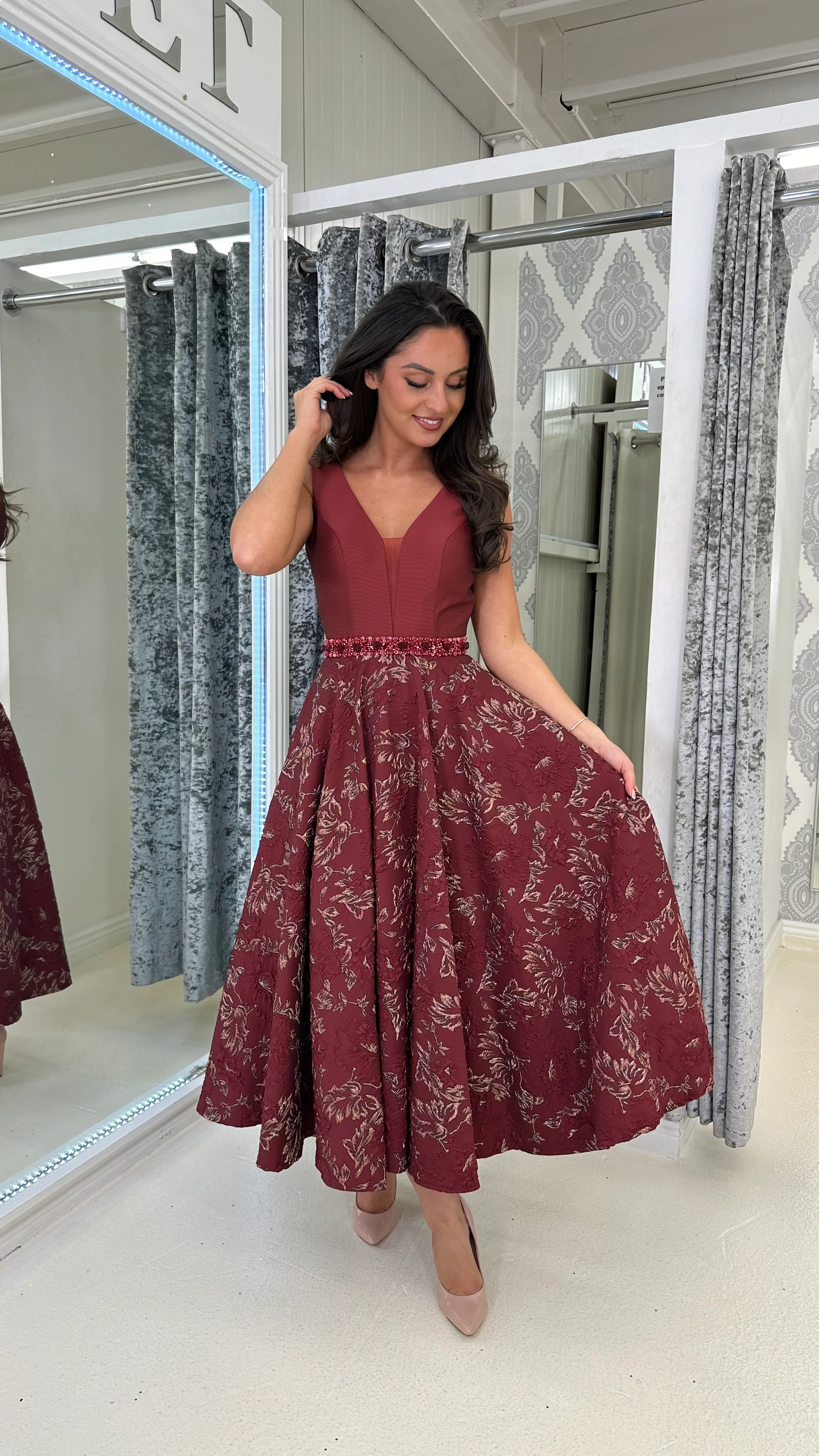 Burgundy Skater Dress