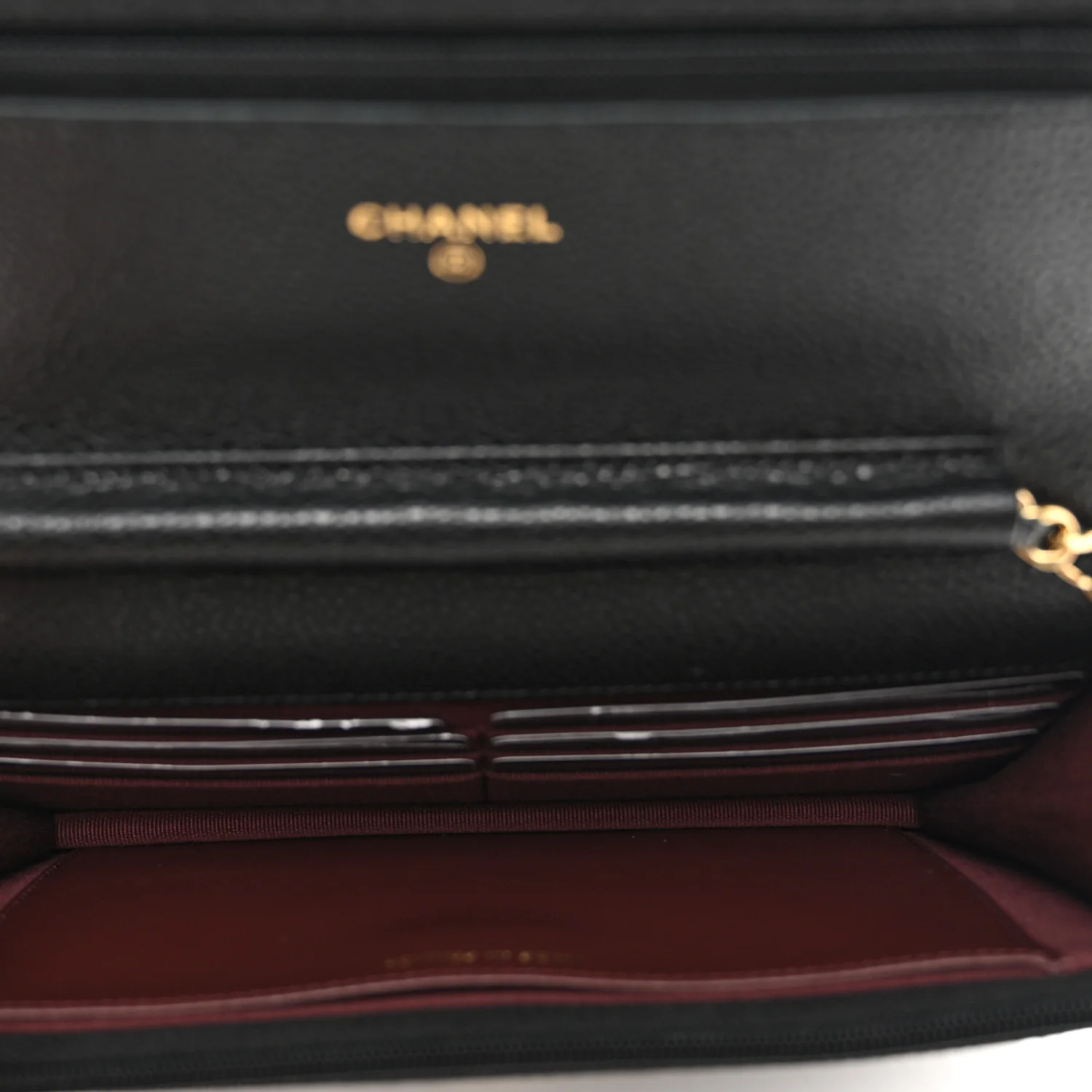 Caviar Quilted Wallet on Chain WOC Black - Top Club
