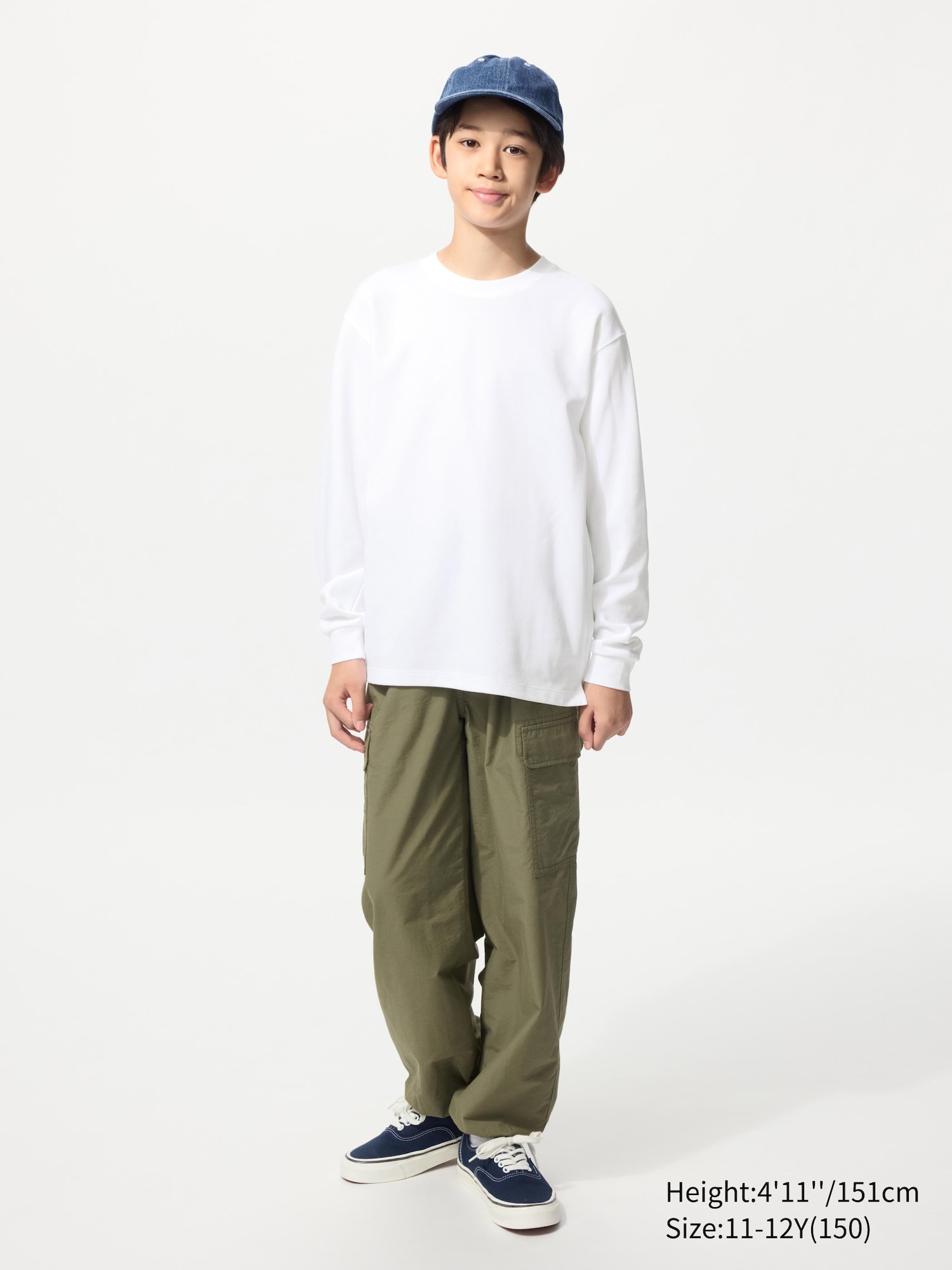 KIDS AIRism Cotton Crew Neck Long Sleeve T-Shirt