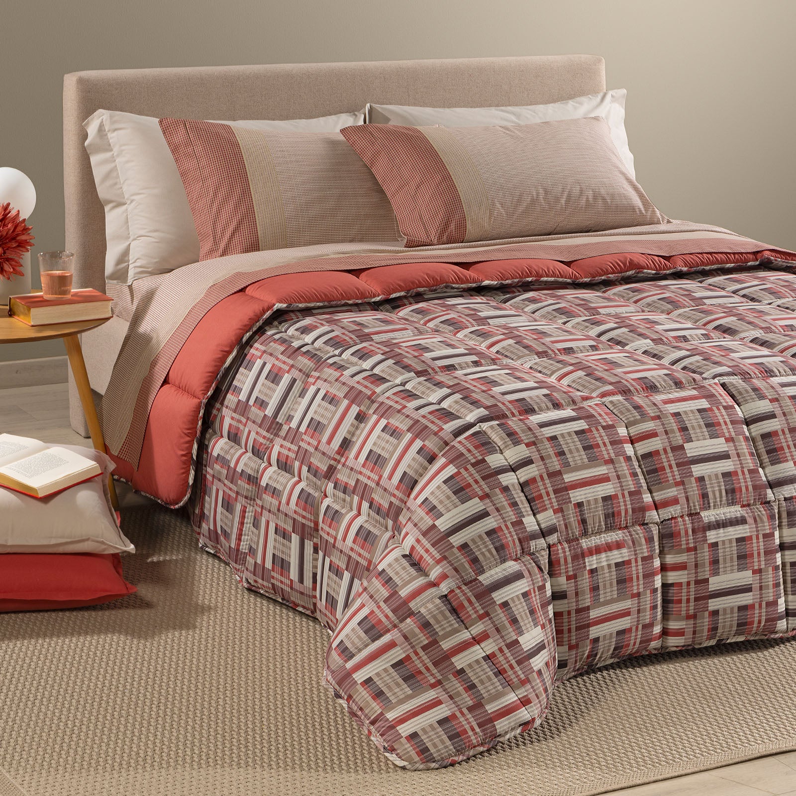 Trapunta In Microfibra Otis Piazza E Mezza Bordeaux Modern