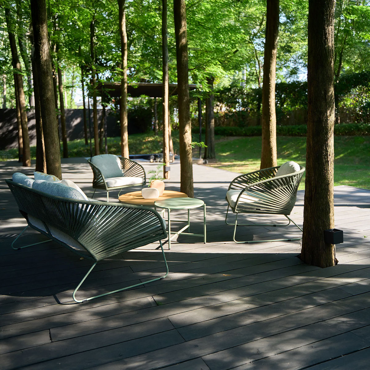 Tuin loungeset Mischa 5-delig - met zitkussens Groen