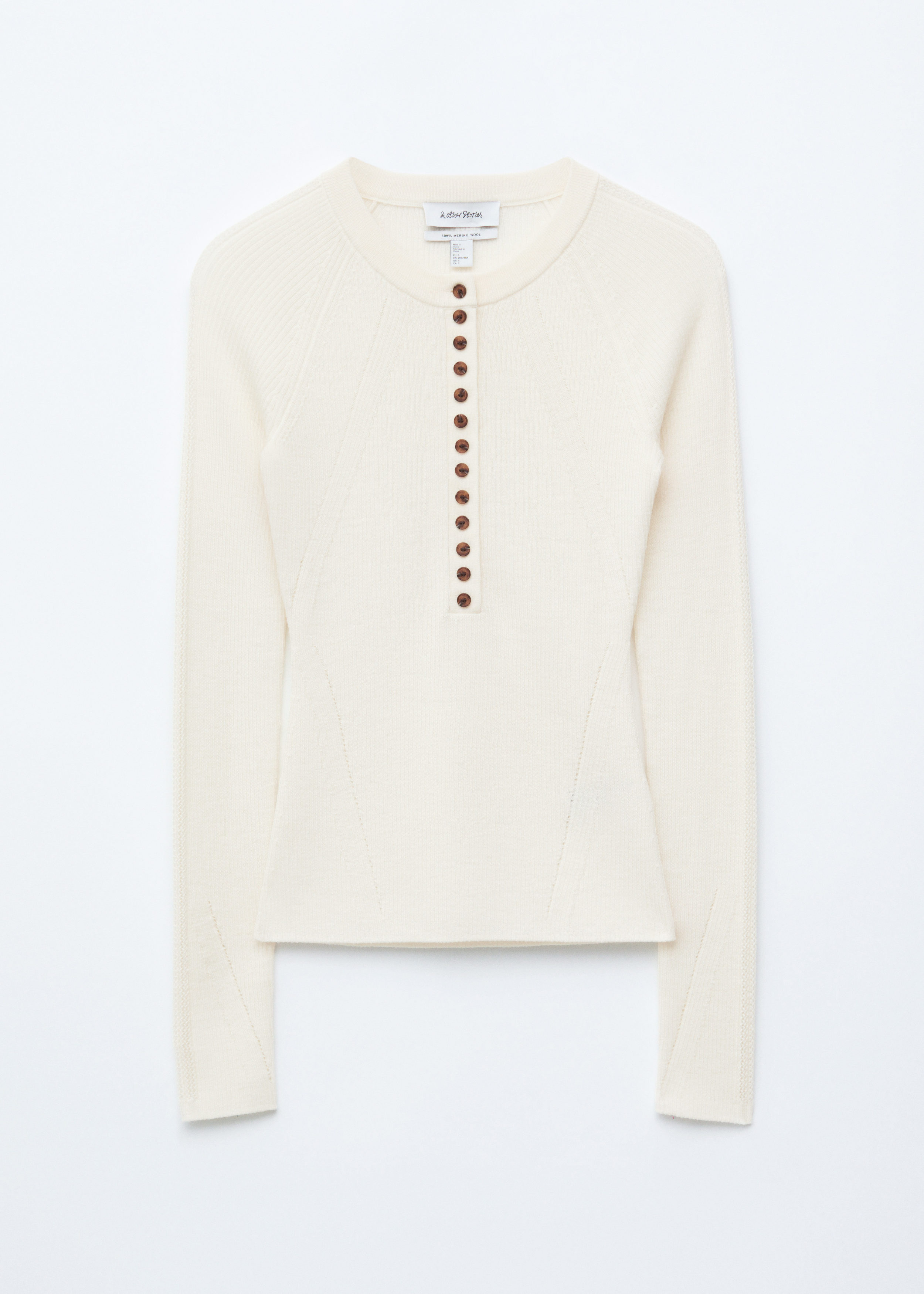 & Other Stories HALF-PLACKET MERINO WOOL TOP
