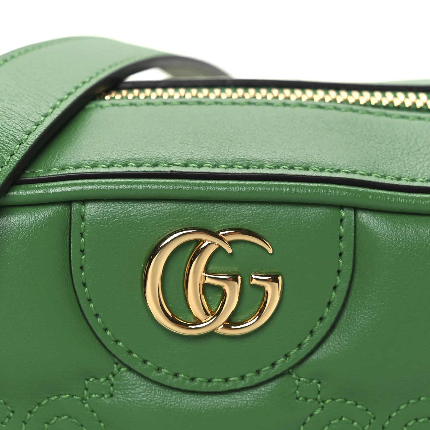Calfskin GG Matelasse Shoulder Bag Spring Green Natural - Top Club